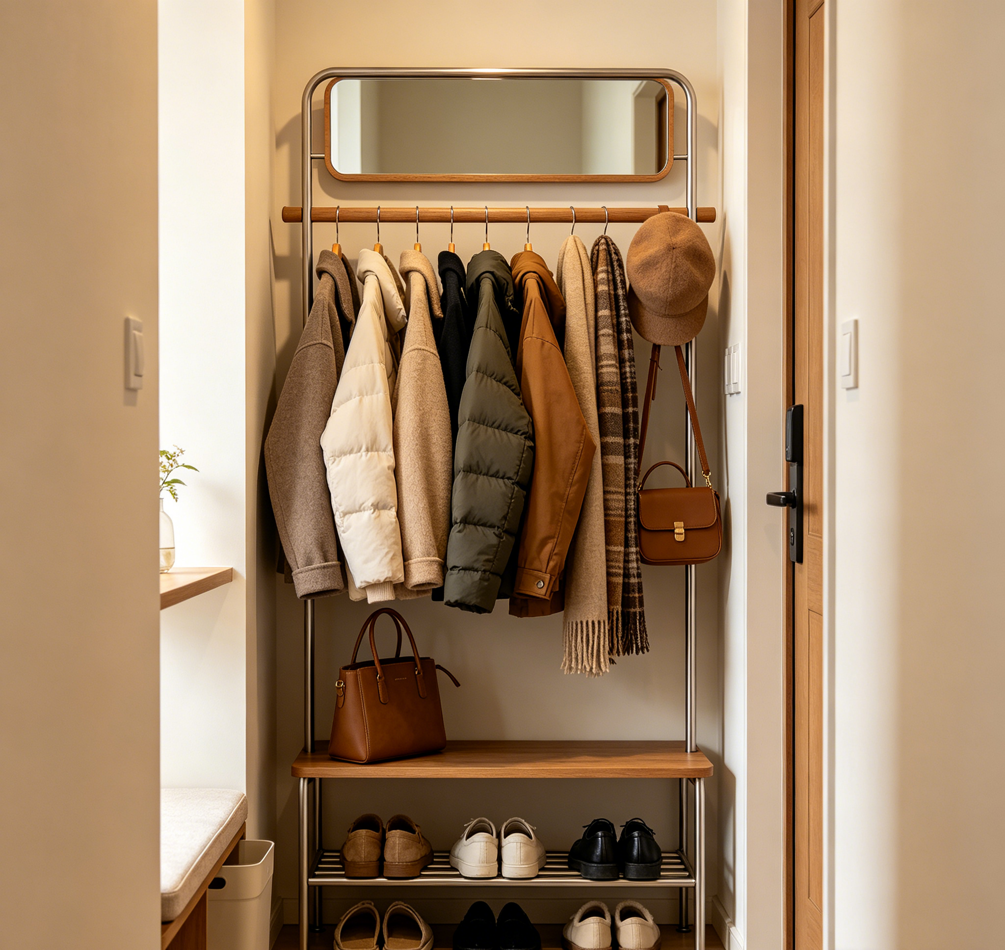 Compact Entryway Coat Rack